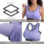 DEVECCO Women's Wireless Padded Sports Bra Multipack