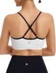 BALEAF Women's Wireless Padded Sports Bra - Star White