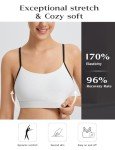BALEAF Women's Wireless Padded Sports Bra - Star White