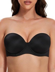 Deyllo Women's Multiway Strapless Underwire Bra - Black