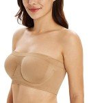 DotVol Women's Seamless Underwire Strapless Bra - Beige