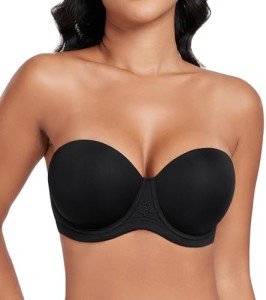 Plus Size Strapless Underwire Bra - Black