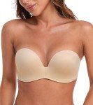 HACI Women's Strapless Anti-Slip Push Up Bra
