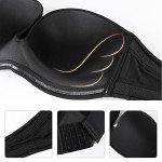 Lemorosy Women's Strapless Push-Up Anti-Slip Bra