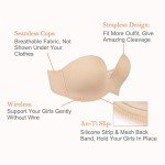 HACI Women's Strapless Anti-Slip Push Up Bra