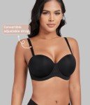 Plus Size Strapless Underwire Bra - Black