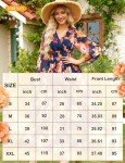 VIDUSSA Women's Floral Casual Dress V-Neck Puff Long Sleeve Ruffle Chiffon Mini Swing Skater Beach Flowy Wrap DressesFloral Navy M