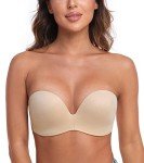 HACI Women's Strapless Anti-Slip Push Up Bra