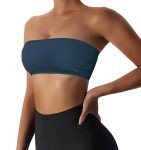 Boudaner Women's Wireless Strapless Sports Bra - Blue
