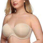 Plus Size Strapless Underwire Bra, Beige