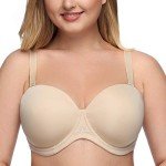 Plus Size Strapless Underwire Bra, Beige