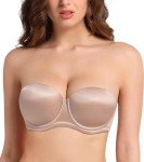 Lemorosy Women's Multiway Push-Up Strapless Bra 34C
