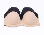 Plus Size Strapless Underwire Bra, Beige