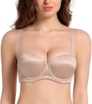 Lemorosy Women's Multiway Push-Up Strapless Bra 34C