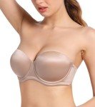 Lemorosy Women's Multiway Push-Up Strapless Bra 34C