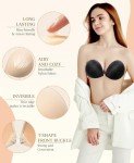 2 Pack Strapless Invisible Sticky Bras with Covers