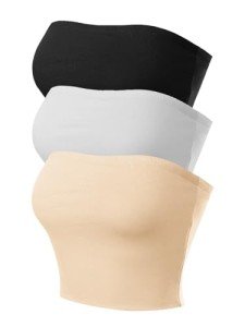 MixMatchy Women's Strapless Bandeau Bra 3-Pack