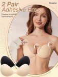 Beaulyn 2-Pack Sticky Push-Up Backless Bra