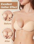 Beaulyn 2-Pack Sticky Push-Up Backless Bra