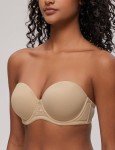 Deyllo Women's Plus Size Strapless Push-Up Bra