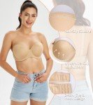 Lemorosy Women's Plus Size Strapless Push-Up Bra