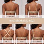 Deyllo Women's Plus Size Strapless Push-Up Bra