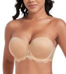 DotVol Women's Plus Size Strapless Underwire Bra