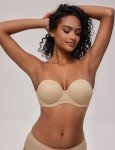 Deyllo Women's Plus Size Strapless Push-Up Bra