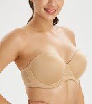 Lemorosy Women's Plus Size Strapless Push-Up Bra