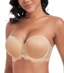 DotVol Women's Plus Size Strapless Underwire Bra