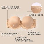 DotVol Women's Plus Size Strapless Underwire Bra