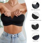 Comfortable Strapless Padded Bandeau Bralette - Black