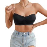Comfortable Strapless Padded Bandeau Bralette - Black