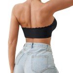 Comfortable Strapless Padded Bandeau Bralette - Black