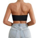 Comfortable Strapless Padded Bandeau Bralette - Black