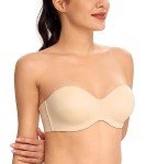 Plus Size Seamless Strapless Bandeau Bra in Beige