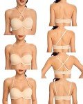 Plus Size Seamless Strapless Bandeau Bra in Beige