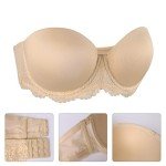 Lemorosy Plus Size Lace Strapless Multiway Bra