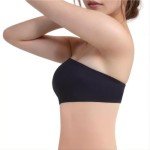 Black Strapless Padded Bralette with Adjustable Straps