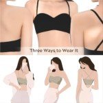 Black Strapless Padded Bralette with Adjustable Straps