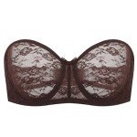 DOBREVA Women's Strapless Lace Underwire Bra 36D