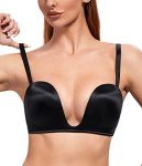 Exclare Women's Convertible Deep V Push Up Bra