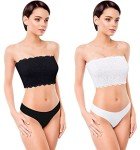 Women's Floral Lace Strapless Tube Top Bra