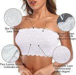 Women's Floral Lace Strapless Tube Top Bra