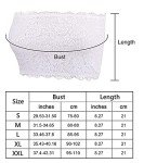 Women's Floral Lace Strapless Tube Top Bra