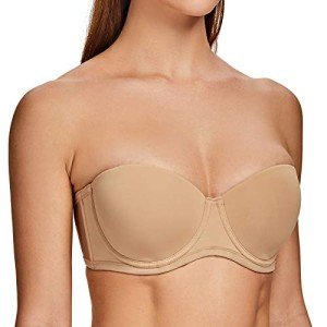 Meleneça Women's Plus Size Strapless Underwire Bra