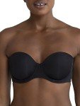 Lightly Lined Black Strapless Bra for Women