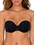 Lightly Lined Black Strapless Bra for Women