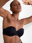 Lightly Lined Black Strapless Bra for Women