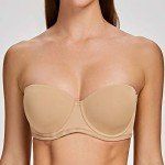 Meleneça Women's Plus Size Strapless Underwire Bra